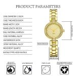 TWOPTION Womens Waterproof Wrist Watch,Women's Small Thin Analog Bracelet Quartz Watch Dainty Christmas Gifts (Gold-07#)