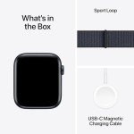 Apple Watch SE (2nd Gen) [GPS 44mm] Smartwatch with Midnight Aluminum Case with Ink Sport Loop One Size. Fitness and Sleep Trackers, Crash Detection, Heart Rate Monitor, Carbon Neutral