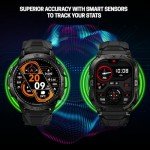 CARBINOX Blaze Smart Watch with GPS (Sport Mode), Rugged Fitness Tracker Waterproof IP69K, Compatible with Android and iOS, 170+ Sports Modes, Gorilla Glass Screen, Make/Receive Calls (Square)