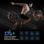 CARBINOX Blaze Smart Watch with GPS (Sport Mode), Rugged Fitness Tracker Waterproof IP69K, Compatible with Android and iOS, 170+ Sports Modes, Gorilla Glass Screen, Make/Receive Calls (Square)