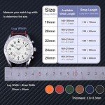 WOCCI 20mm Ventilated Watch Band for Men, FKM Rubber, Silver Buckle (Black)