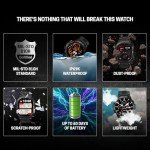 CARBINOX Blaze Smart Watch with GPS (Sport Mode), Rugged Fitness Tracker Waterproof IP69K, Compatible with Android and iOS, 170+ Sports Modes, Gorilla Glass Screen, Make/Receive Calls (Square)