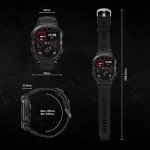 CARBINOX Blaze Smart Watch with GPS (Sport Mode), Rugged Fitness Tracker Waterproof IP69K, Compatible with Android and iOS, 170+ Sports Modes, Gorilla Glass Screen, Make/Receive Calls (Square)