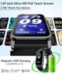 Smart Watch Fitness Tracker with 24/7 Heart Rate, Blood Oxygen Blood Pressure Monitor Sleep Tracker 120 Sports Modes Activity Trackers Step Calorie Counter IP68 Waterproof for Andriod iPhone Women Men