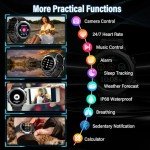 Military Watches for Men (Answer/Make Calls), 1.39" HD Display Fitness Watches, Heart Rate/Sleep Monitor, 110+ Sports Modes Smart Watch for Men, IP68 Waterproof, 30Day, Watch for Android/iPhone, Black