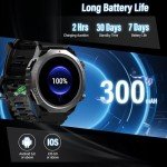 Military Watches for Men (Answer/Make Calls), 1.39" HD Display Fitness Watches, Heart Rate/Sleep Monitor, 110+ Sports Modes Smart Watch for Men, IP68 Waterproof, 30Day, Watch for Android/iPhone, Black