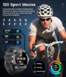 LIGE Military Smart Watch for Men(Answer/Make Call),1.43" HD AMOLED Rugged Smartwatch for iPhone Android Phone,Fitness Watch,Black Sport Watch with 120+ Sport Modes/5ATM Waterproof