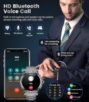 LIGE Military Smart Watch for Men(Answer/Make Call),1.43" HD AMOLED Rugged Smartwatch for iPhone Android Phone,Fitness Watch,Black Sport Watch with 120+ Sport Modes/5ATM Waterproof