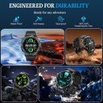 Smart Watch for Men- Bluetooth Call, 2025 Military Waterproof Fitness Sleep Tracker Watch with/Heart Rate/Blood Pressure Monitor/110 Sports Modes, Smartwatch for Samsung Android iPhone iOS Compatible