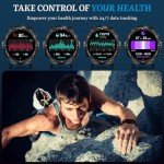 Smart Watch for Men- Bluetooth Call, 2025 Military Waterproof Fitness Sleep Tracker Watch with/Heart Rate/Blood Pressure Monitor/110 Sports Modes, Smartwatch for Samsung Android iPhone iOS Compatible