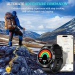 Smart Watch for Men- Bluetooth Call, 2025 Military Waterproof Fitness Sleep Tracker Watch with/Heart Rate/Blood Pressure Monitor/110 Sports Modes, Smartwatch for Samsung Android iPhone iOS Compatible