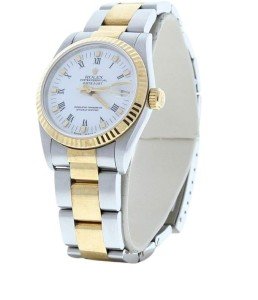 Rolex 31mm Midsize Datejust Oyster Band White Roman Dial Ladys Watch 68273 (Certified Pre-Owned)