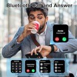 Smart Watch(Answer/Make Calls), 1.91" Smartwatches for Men Women, Fitness Tracker with 110+ Sport Modes, IP68 Waterproof, Heart Rate/Sleep/Spo2 Monitor, Pedometer, Activity Tracker for Android iOS