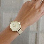 Nine West Women's NW/2146CHGP Gold-Tone Mesh Bracelet Watch
