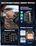 Military Smart Watches for Men IP68 Waterproof for Swimming, with Answer/Make Calls, Extra-Long Battery Outdoor Tactical Smart Fitness Watch, Blood Pressure/Heart Rate Smartwatch for Android, Black