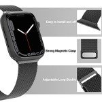 EPULY Compatible with Apple Watch Band 44mm 45mm 46mm 49mm,Stainless Steel Mesh Loop Magnetic Clasp for iWatch Ultra Series 10 9 8 SE 7 6 5 4 3 2 1Women Men -49/46/45/44mm Black