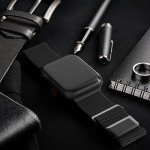 EPULY Compatible with Apple Watch Band 44mm 45mm 46mm 49mm,Stainless Steel Mesh Loop Magnetic Clasp for iWatch Ultra Series 10 9 8 SE 7 6 5 4 3 2 1Women Men -49/46/45/44mm Black