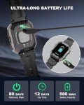 Military Smart Watches for Men IP68 Waterproof for Swimming, with Answer/Make Calls, Extra-Long Battery Outdoor Tactical Smart Fitness Watch, Blood Pressure/Heart Rate Smartwatch for Android, Black