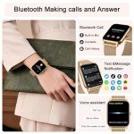 Smart Watch for Women Fitness Tracker: Gold Smart Watches for Women Digital Mens Watches Make/Answer Call Waterproof Running Smartwatch Android Phone iPhone Samsung Compatible Heart Rate Monitor