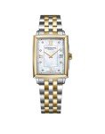 RAYMOND WEIL Toccata Women's Watch, Quartz, Mother-of-Pearl Dial, Diamond and Roman Numeral Indexes, Two-Tone Stainless Steel with Yellow Gold PVD Plating, 22.6 X 28.1 mm (Model: 5925-STP-00995)