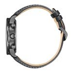 Citzen Men's Eco-Drive Weekender Sport Casual, Black Stainless Steel Watch, Black Leather Strap, Chronograph (Model: CA4505-21X)