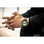 Citzen Men's Eco-Drive Weekender Sport Casual, Black Stainless Steel Watch, Black Leather Strap, Chronograph (Model: CA4505-21X)