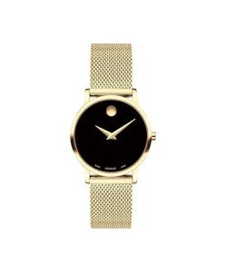 Movado Museum Classic Women's Watch - Swiss Quartz Movement, Stainless Steel Mesh Bracelet - 3 ATM Water Resistance - Luxury Fashion Timepiece for Her - 28mm