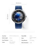 CIGA Design Mechanical Automatic Watch Blue Planet U Series Stainless Steel/Titanium/Ceramics Case Sapphire Crystal Fluororubber/Ceramics Strap Watches Gifts for Men and Women (Blue Planet II Stainless Steel)