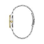 Bulova Ladies' Dress Quartz Two-Tone Stainless Steel Watch, Silver-White Dial Style: 45M112