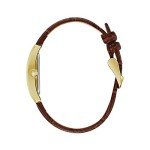 Caravelle by Bulova Ladies' Dress Quartz Gold Tone Stainless Watch with Embossed Brown Leather Strap, Style: 44L234