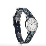 Timex Women's T2P370 Weekender 31mm Blue Floral Nylon Slip-Thru Strap Watch