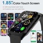 Smart Watch (Answer/Make Call), 1.85" Smartwatch for Men Women, 2025 Fitness Watch, 110+ Sport Modes/Heart Rate/Sleep Monitor/Pedometer, IP68 Waterproof Fitness Activity Tracker for Android iOS, Black