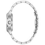 Bulova Ladies' Sutton Stainless Steel 3-Hand Automatic, Open Aperture and White Mother-of-Pearl Dial with Diamonds Style: 96P181
