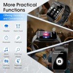 Smart Watch (Answer/Make Call), 1.85" Smartwatch for Men Women, 2025 Fitness Watch, 110+ Sport Modes/Heart Rate/Sleep Monitor/Pedometer, IP68 Waterproof Fitness Activity Tracker for Android iOS, Black