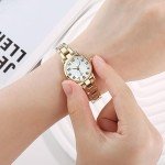 TWOPTION Womens Waterproof Wrist Watch,Women's Small Thin Analog Bracelet Quartz Watch Dainty Christmas Gifts (Gold-15#)