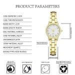 TWOPTION Womens Waterproof Wrist Watch,Women's Small Thin Analog Bracelet Quartz Watch Dainty Christmas Gifts (Gold-15#)