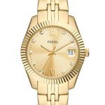 Fossil Women's Scarlette Mini Quartz Stainless Steel Three-Hand Watch, Color: Gold/Gold (Model: ES5338)