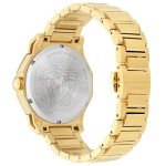 Versace Medusa Deco Collection Luxury Womens Watch Timepieces with a Gold Bracelet and Case Featuring a Black Dial