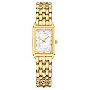 GAOFAN HOUR Gold Watches for Women with Vintage Rectangular Case,White Roman Dial,Stainless Steel Band,Adjustment Tool Included,Water Resistant
