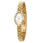 BERNY Gold Watches for Women Dainty Ladies Quartz Watch Vintage Copper Mirrors Shape Japanese Quartz Movement 3ATM Waterproof Fashion Female Wrist Watch Luxury Birthday Gifts-White Dial