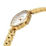 BERNY Gold Watches for Women Dainty Ladies Quartz Watch Vintage Copper Mirrors Shape Japanese Quartz Movement 3ATM Waterproof Fashion Female Wrist Watch Luxury Birthday Gifts-White Dial