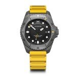 Victorinox Dive Pro Quartz Black Dial Yellow Rubber Strap Watch 43mm - 241992