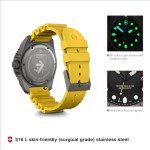 Victorinox Dive Pro Quartz Black Dial Yellow Rubber Strap Watch 43mm - 241992