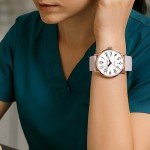 cicininc Nurse Watch for Women, Pink Analog Nursing Watches with 30M Waterproof 12/24 Hour Military Time, Second Hand