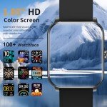 QONBINK Smart Watch, Smartwatches for Men Women, 1.85" HD Fitness Tracker (Answer/Make Calls), 120+ Sport Modes, Heart Rate/Sleep Monitor, IP68 Waterproof Fitness Watch, Smartwatch for Android iOS