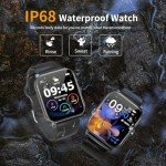 QONBINK Smart Watch, Smartwatches for Men Women, 1.85" HD Fitness Tracker (Answer/Make Calls), 120+ Sport Modes, Heart Rate/Sleep Monitor, IP68 Waterproof Fitness Watch, Smartwatch for Android iOS
