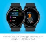 Garmin Venu 3 Slate Stainless Steel Bezel 1.4-Inch AMOLED Touchscreen Display Smart Watch with 45mm Black Case and Silicone Band