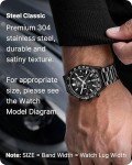 Fullmosa Watch Band, Quick Release Stainless Steel Replacement for Men Women, Metal Chain Watch Strap Width 16mm 18mm 19mm 20mm 22mm 24mm, Black, 22mm