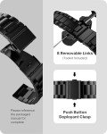 Fullmosa Watch Band, Quick Release Stainless Steel Replacement for Men Women, Metal Chain Watch Strap Width 16mm 18mm 19mm 20mm 22mm 24mm, Black, 22mm