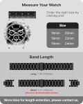 Fullmosa Watch Band, Quick Release Stainless Steel Replacement for Men Women, Metal Chain Watch Strap Width 16mm 18mm 19mm 20mm 22mm 24mm, Black, 22mm